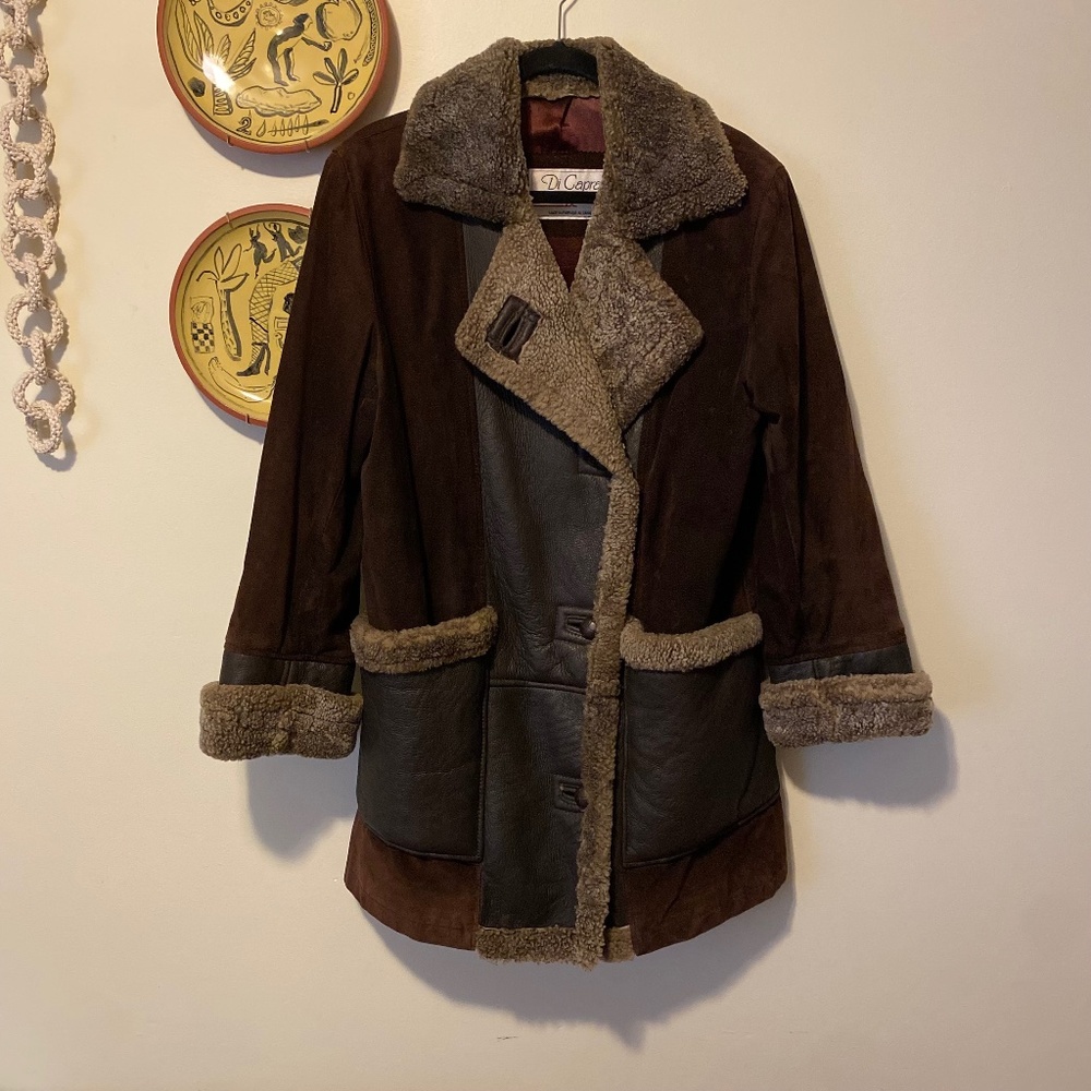 Vintage 80’s shearling and suede jacket